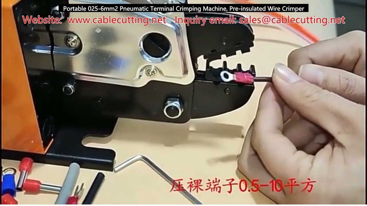 Mesin Crimping Terminal Pneumatik Portabel 0.25-6mm² untuk Kabel Pre-Insulated