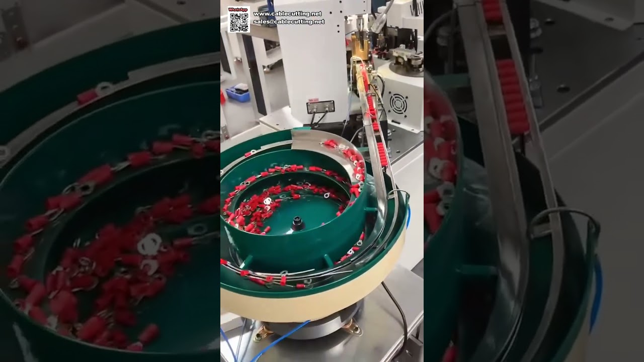 Mesin Crimping Terminal Longgar Pra-Isolasi Tipe O U dengan Sistem Pengumpan Mangkuk Getar Otomatis