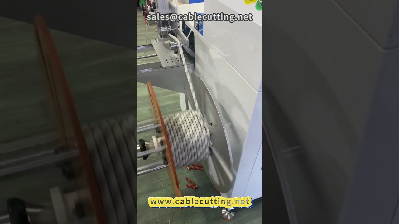 Mesin Pemanas & Pemotong Otomatis 9 Stasiun untuk Kawat, Kabel, dan Tali Pengaman #mesinpemotong #kabel #tali