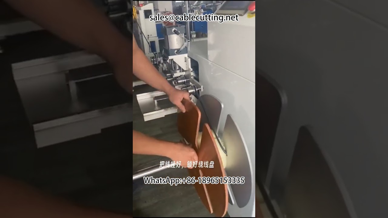 Mesin Gulung Kawat Otomatis dengan Penghitung Meter & Pemotong Baris - Solusi Penggulungan Ulang Kabel Industri