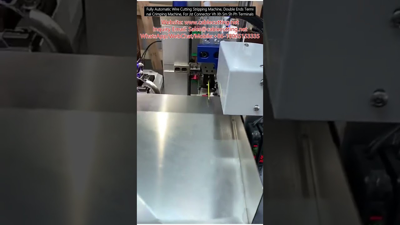 Mesin Pemotong & Pengupas Kawat Otomatis Penuh, Crimping Terminal Ganda untuk Konektor JST
