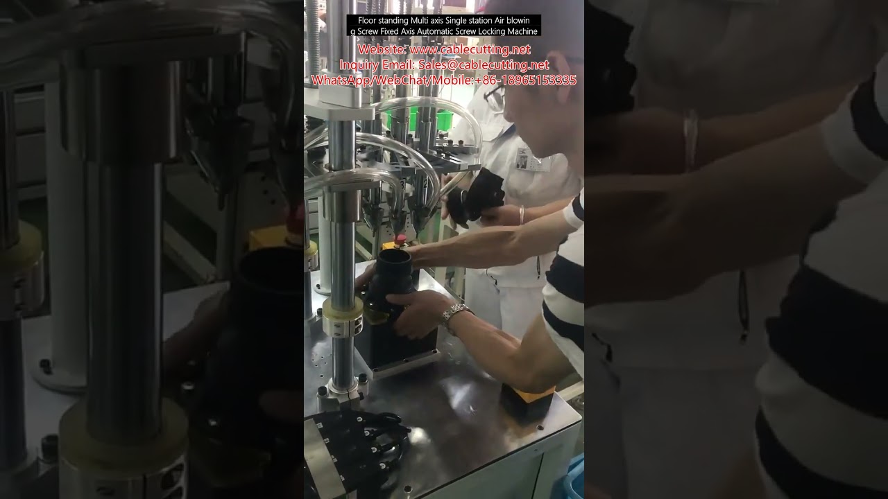 Mesin Pengencang Sekrup Otomatis Multi-Sumbu Floor Standing – Stasiun Tunggal dengan Semburan Udara dan Sumbu Tetap