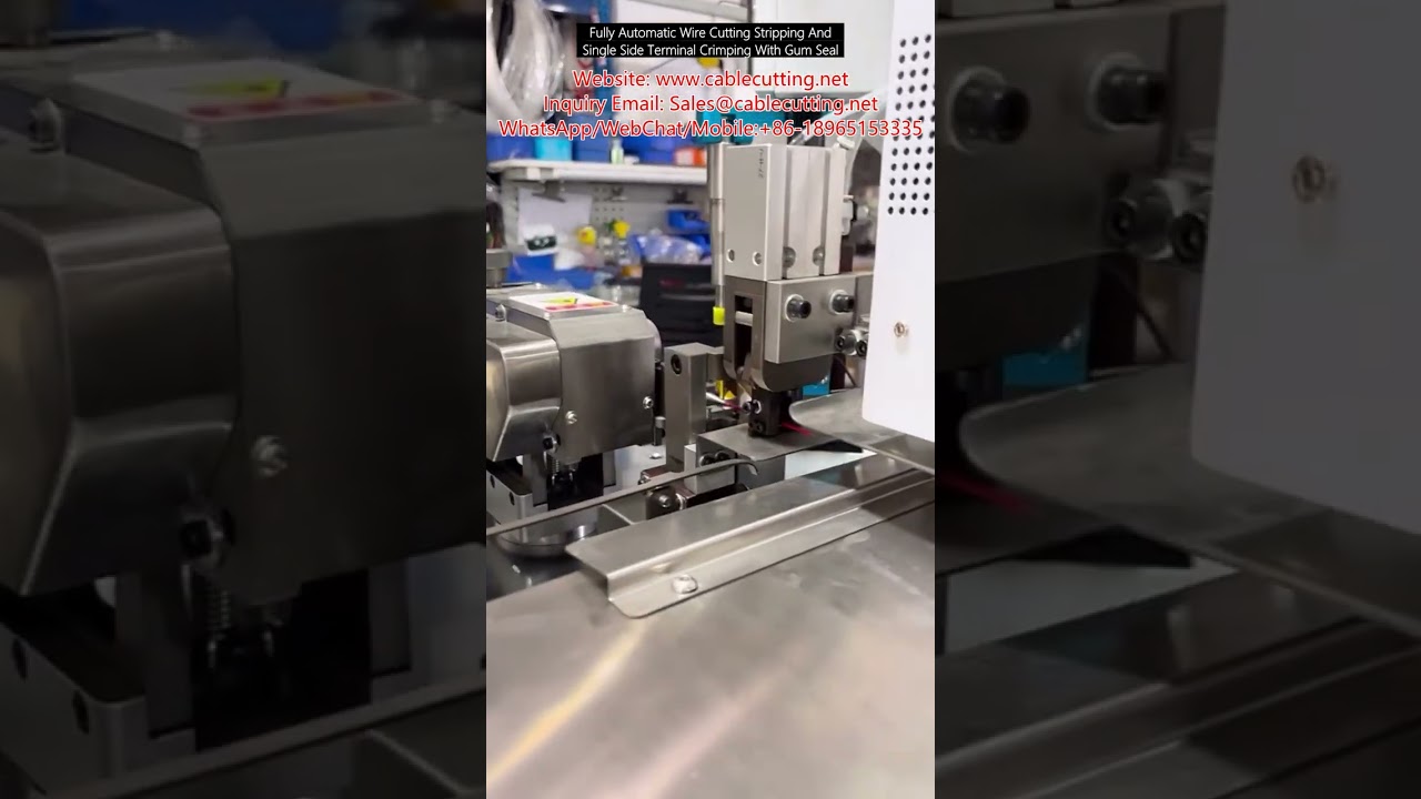 Mesin Pemotong & Pengupas Kawat Otomatis dengan Crimping Terminal Satu Sisi dan Segel Karet