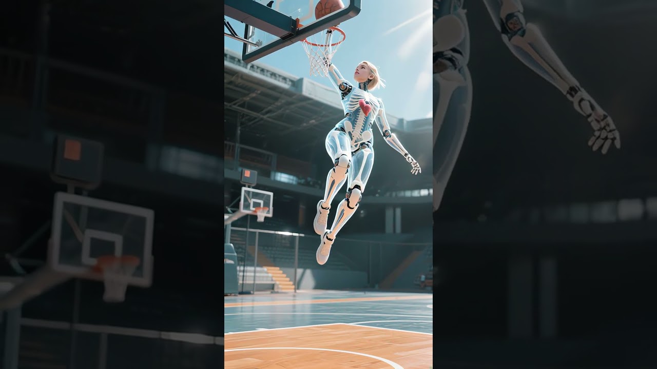 Wanita Muda Cantik Bermain Basket – Latihan dengan Perlengkapan Profesional