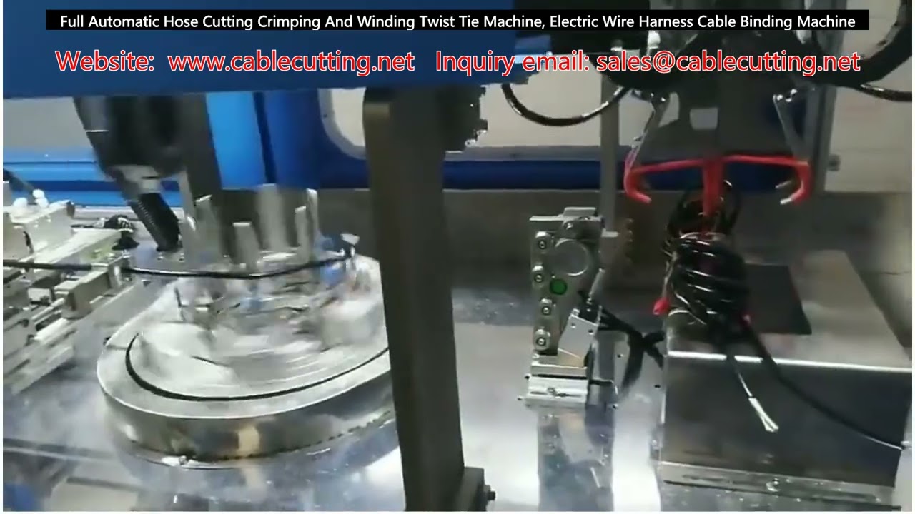 Mesin Otomatis Pemotong, Crimping, dan Pengikat Selang dengan Twist Tie untuk Kabel Harness