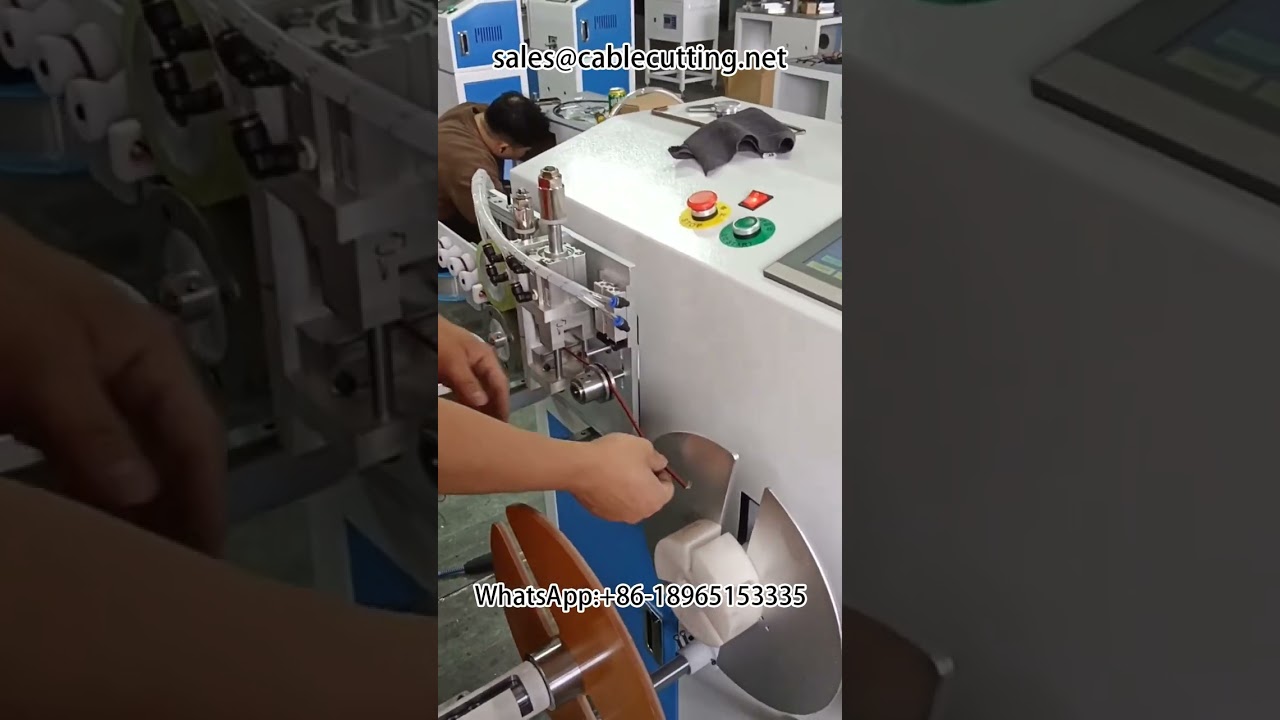 Mesin Otomatis Penghitung Meter, Penyortiran, Pemotongan, dan Penggulungan Kabel Merah Hitam #penggulungankabel